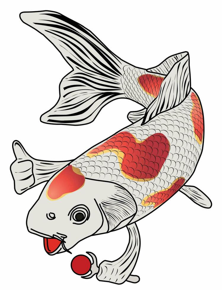 Koi Fisch Essen Bilder, geeignet zum Fisch Essen Logos, Poster, und Mehr vektor