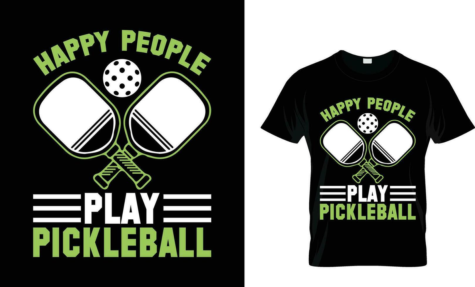 Lycklig människor spela pickleball t skjorta design, typografi, pickleball älskare t-shirt, sport t-shirt vektor