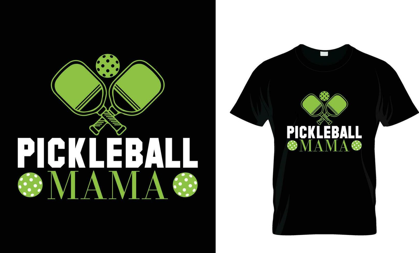 pickleball mamma fras med pickleball boll. text silhuett vektor illustration.typografi t-shirt