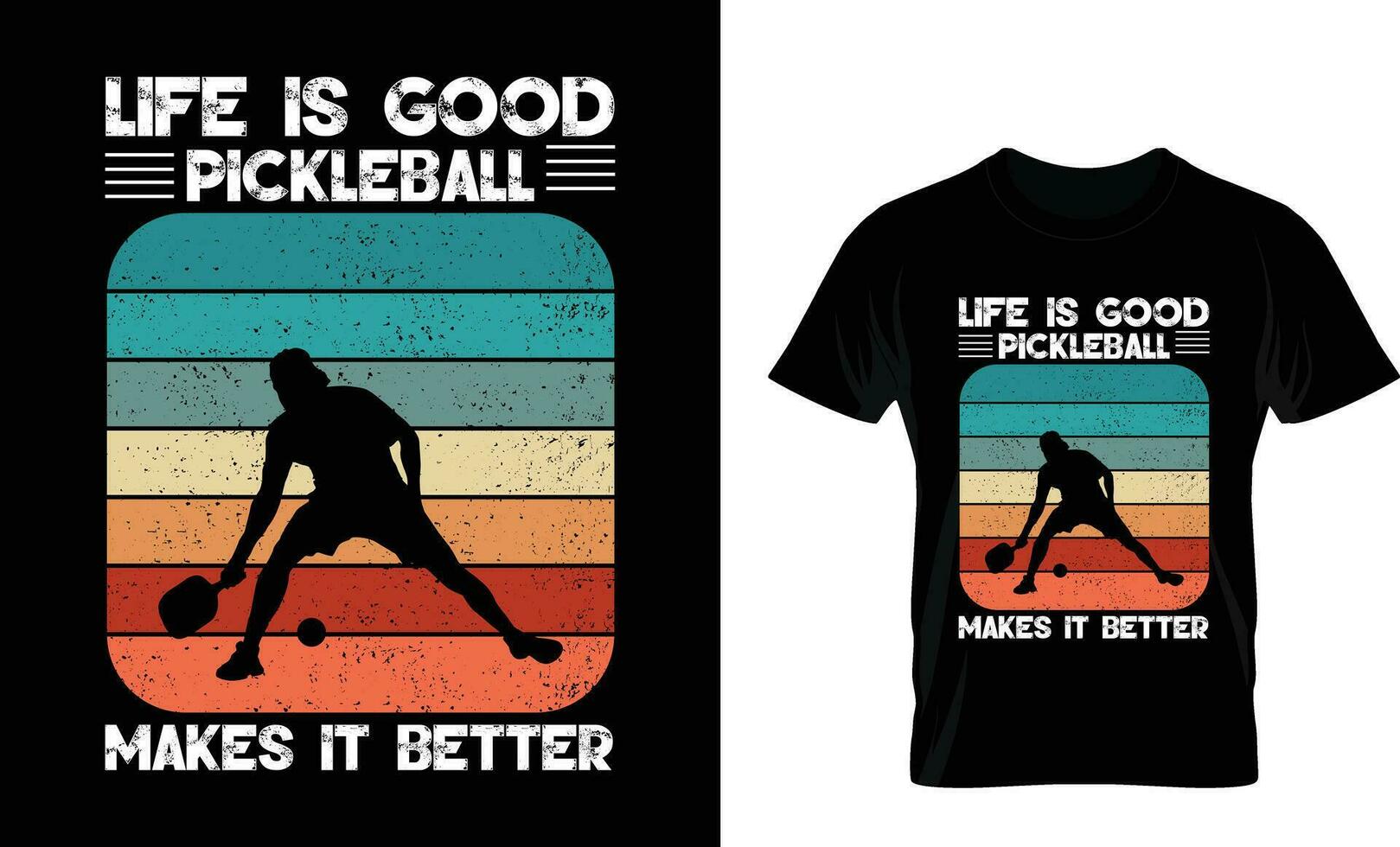 Leben ist gut Pickleball macht es besser, Pickleball T-Shirt Design vektor