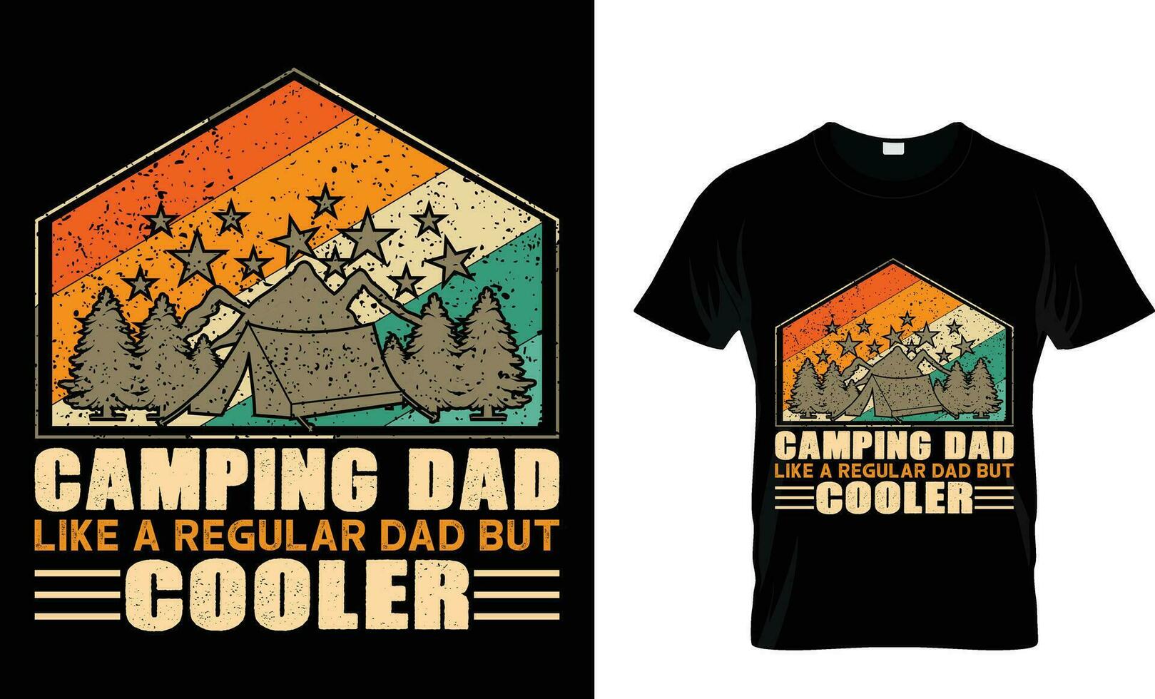 Camping Papa mögen ein regulär Papa aber Kühler, Retro Jahrgang T-Shirt, Camping Liebhaber T-Shirt, typographiert vektor