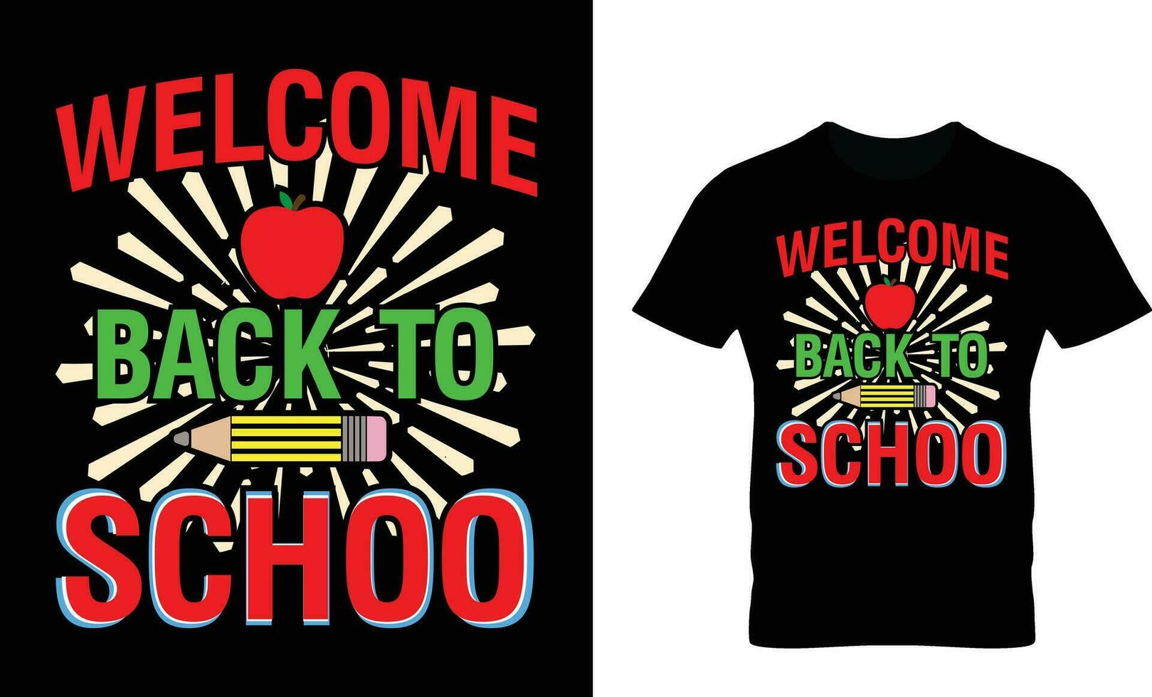 herzlich willkommen zurück zu Schule T-Shirt Design, Poster, Gruß Karten, Textilien, und Aufkleber Vektor Illustration