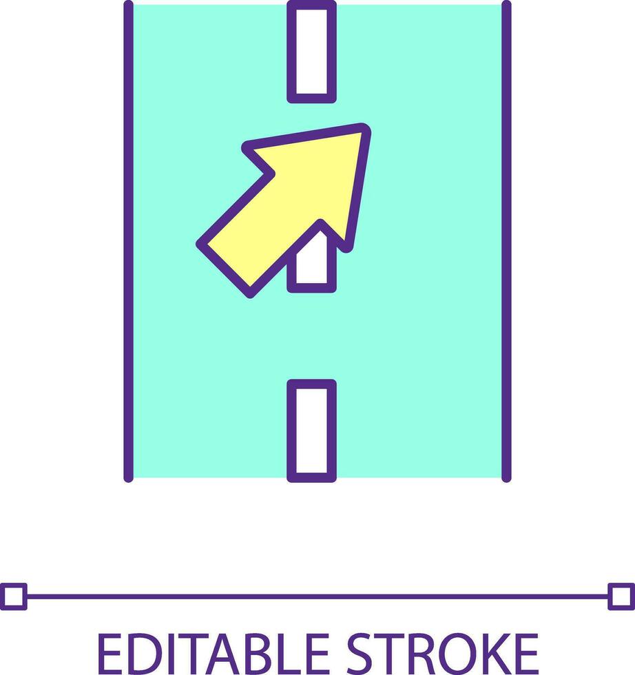 Straße Fahrbahn rgb Farbe Symbol. Teil von Fahrbahn. der Verkehr Verordnung. Autobahn geteilt im zwei Linien. isoliert Vektor Illustration. einfach gefüllt Linie Zeichnung. editierbar Schlaganfall