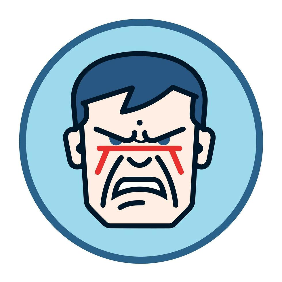 das Emotionen von Zorn ein Bild von ein mächtig und heftig Symbol Logo vektor