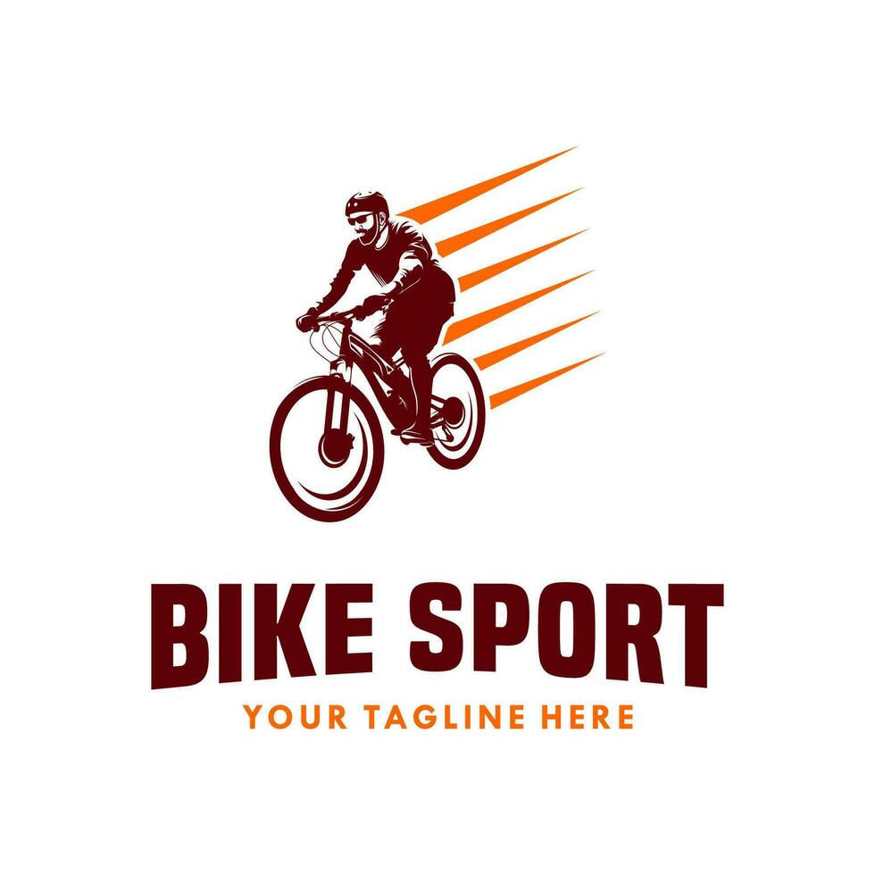 Fahrrad Mann Silhouette Logo Design vektor