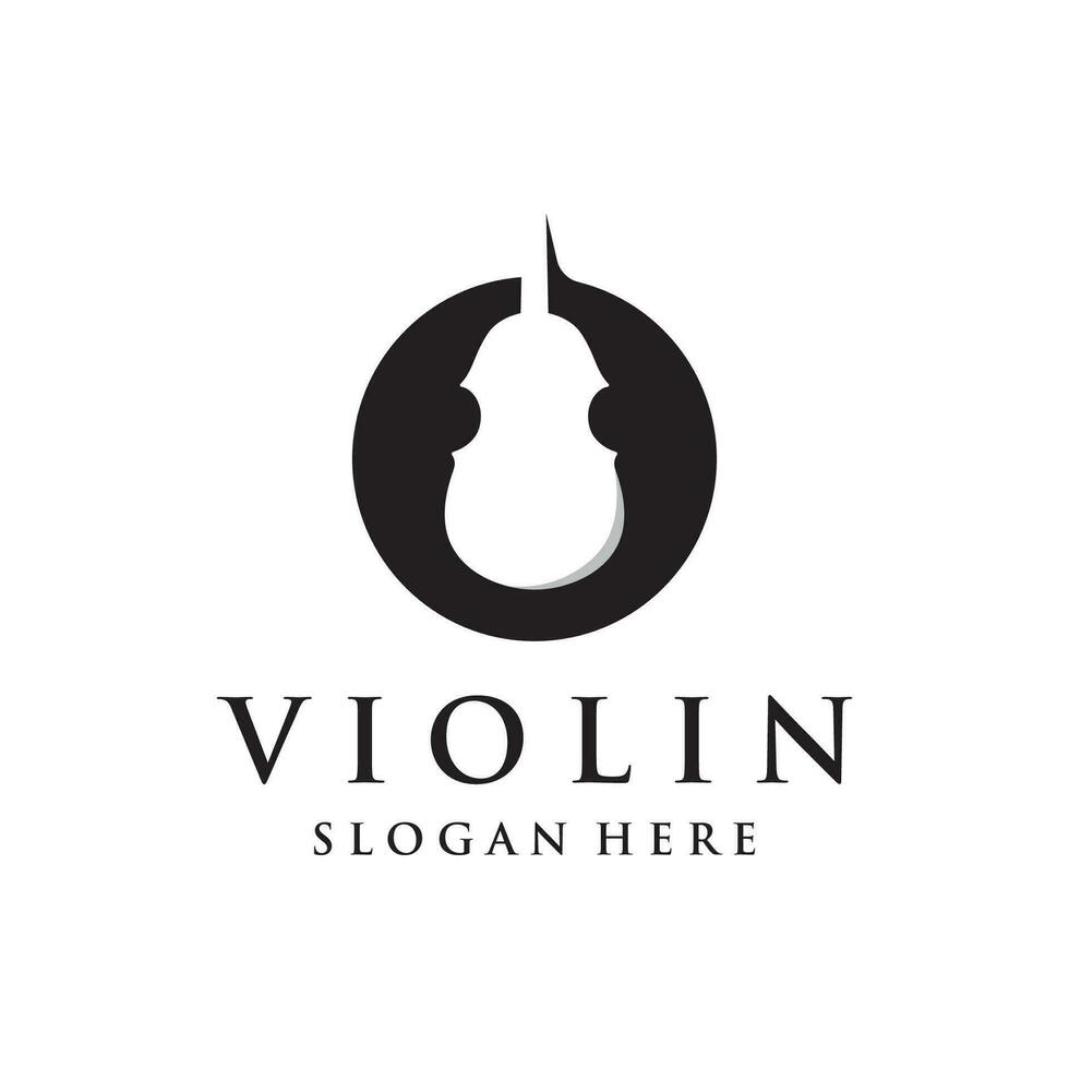 fiol och fiol plockade instrument logotyp mall design med vektor illustration.