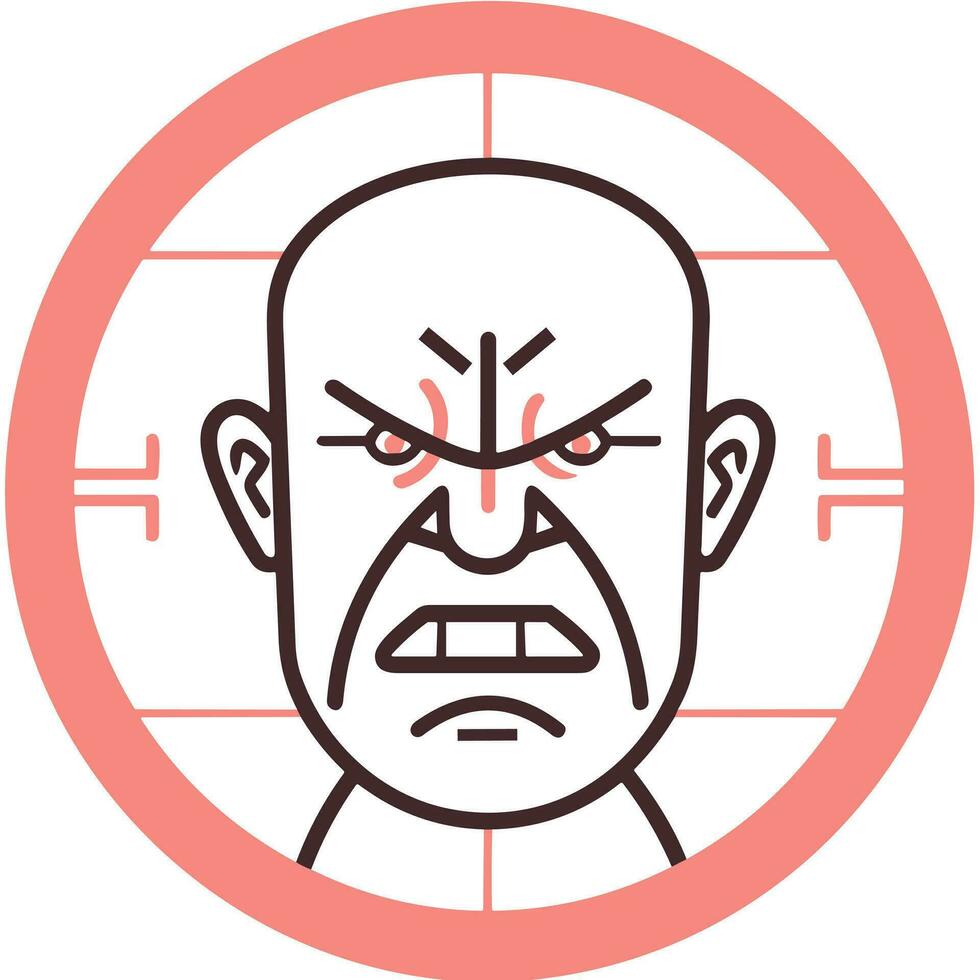 de känslor av ilska ett bild av en kraftfull och intensiv ikon logotyp vektor