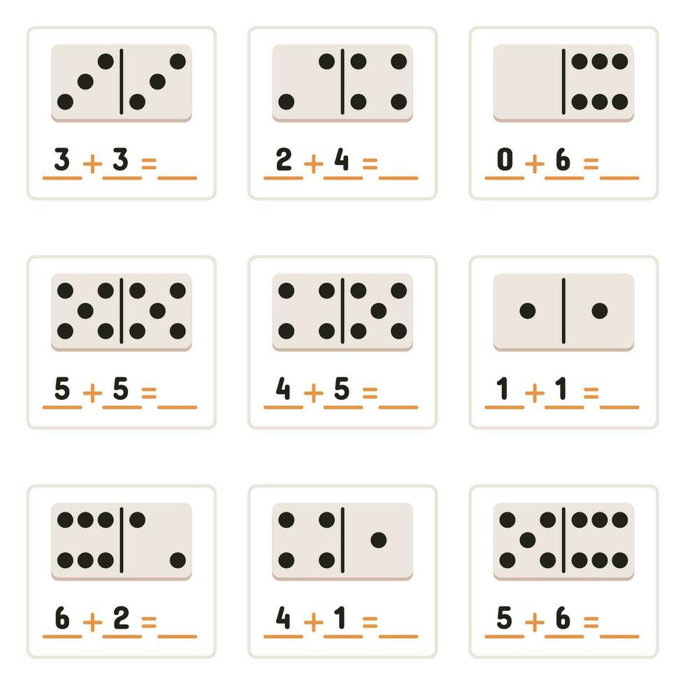 matematik övningar med domino bitar vektor