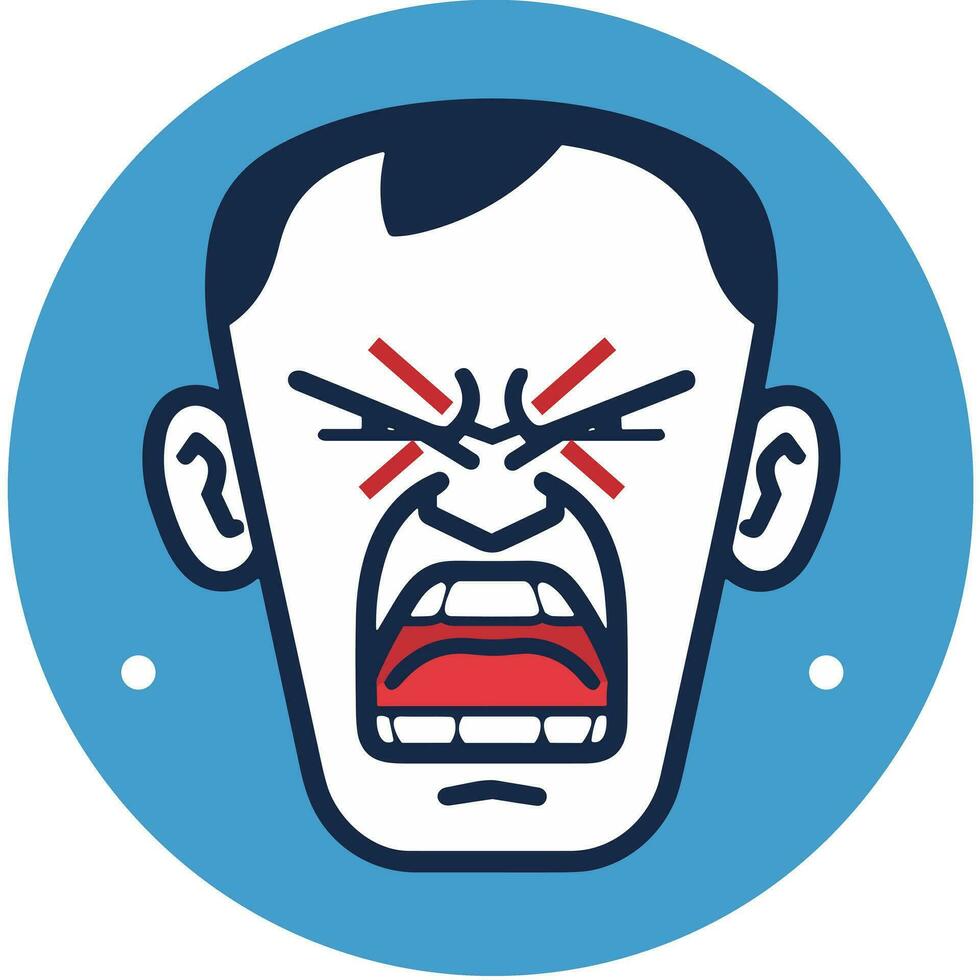 das Emotionen von Zorn ein Bild von ein mächtig und heftig Symbol Logo vektor