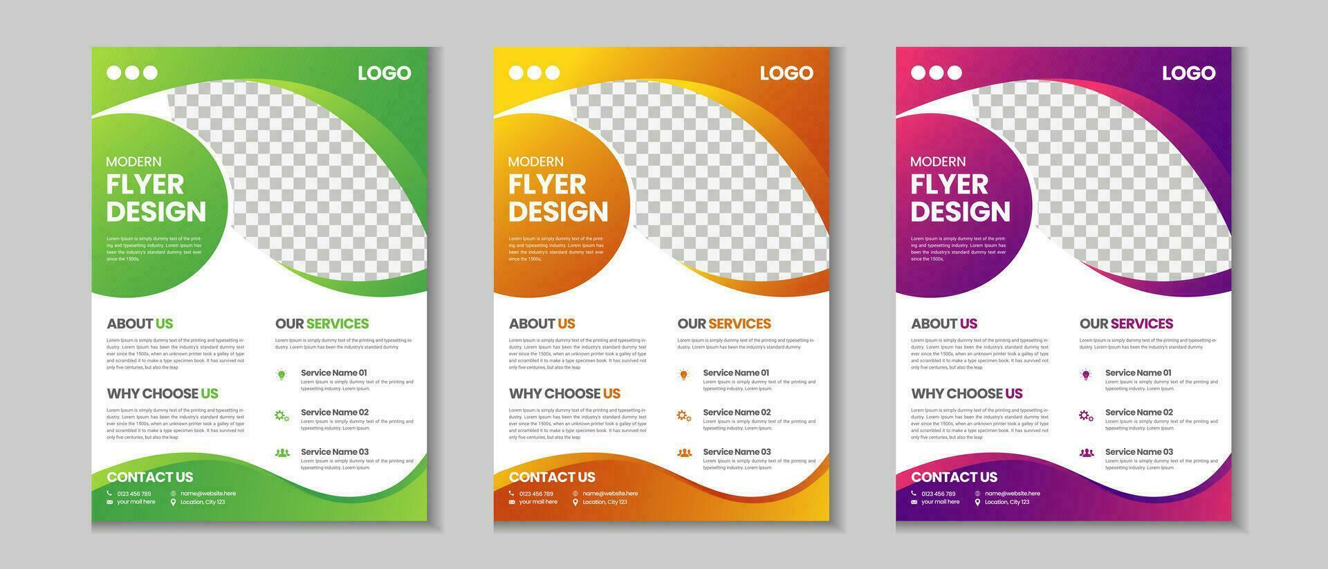 bunt Flyer Sammlung, Flyer bündeln, Flyer Mega Satz, Gradient Broschüre, jährlich Bericht, Vorschlag, Flugblatt, Unternehmen Profil, Digital Marketing Layout, Broschüre, a4 Präsentation Design mit Attrappe, Lehrmodell, Simulation vektor