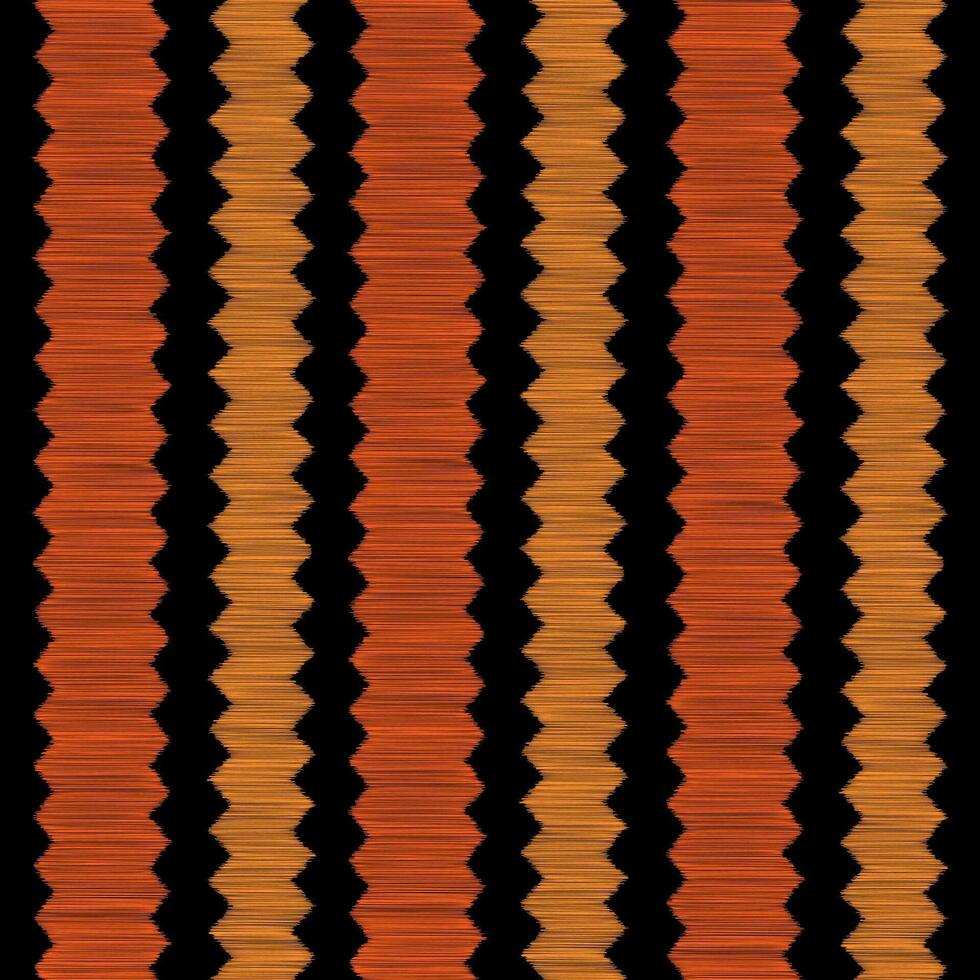 Häftigt bakgrund mönster geometrisk orange. fyrkant rand sicksack- orange svart ikat bakgrund vertikal. abstrakt, vektor, illustration.textur, kläder, inslagning, dekoration, matta, tapeter. vektor