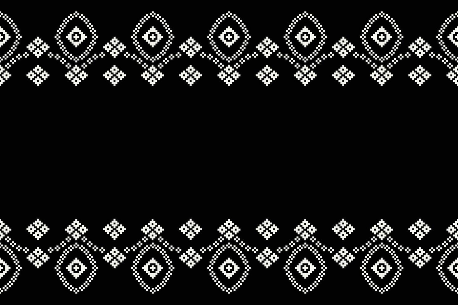 etnisk geometrisk tyg mönster korsa stitch.ikat broderi etnisk orientalisk pixel mönster svart bakgrund. abstrakt, vektor, illustration. textur, kläder, ram, dekoration, motiv, siden tapet. vektor