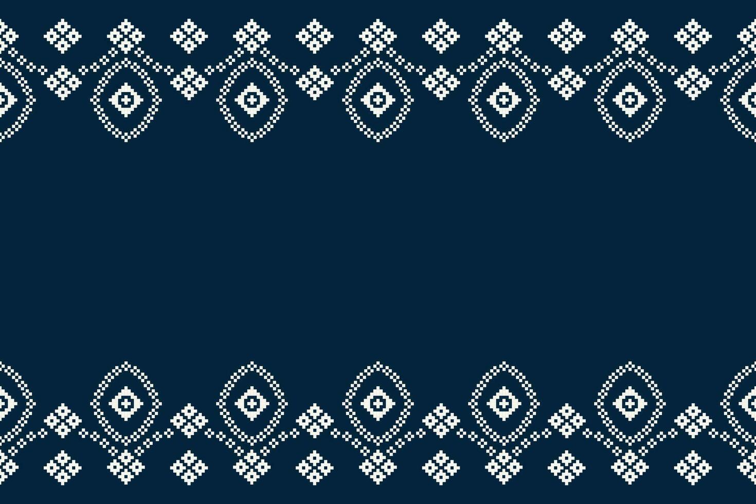 etnisk geometrisk tyg mönster korsa stitch.ikat broderi etnisk orientalisk pixel mönster Marin blå bakgrund. abstrakt, vektor, illustration. textur, kläder, ram, dekoration, motiv, siden tapet. vektor