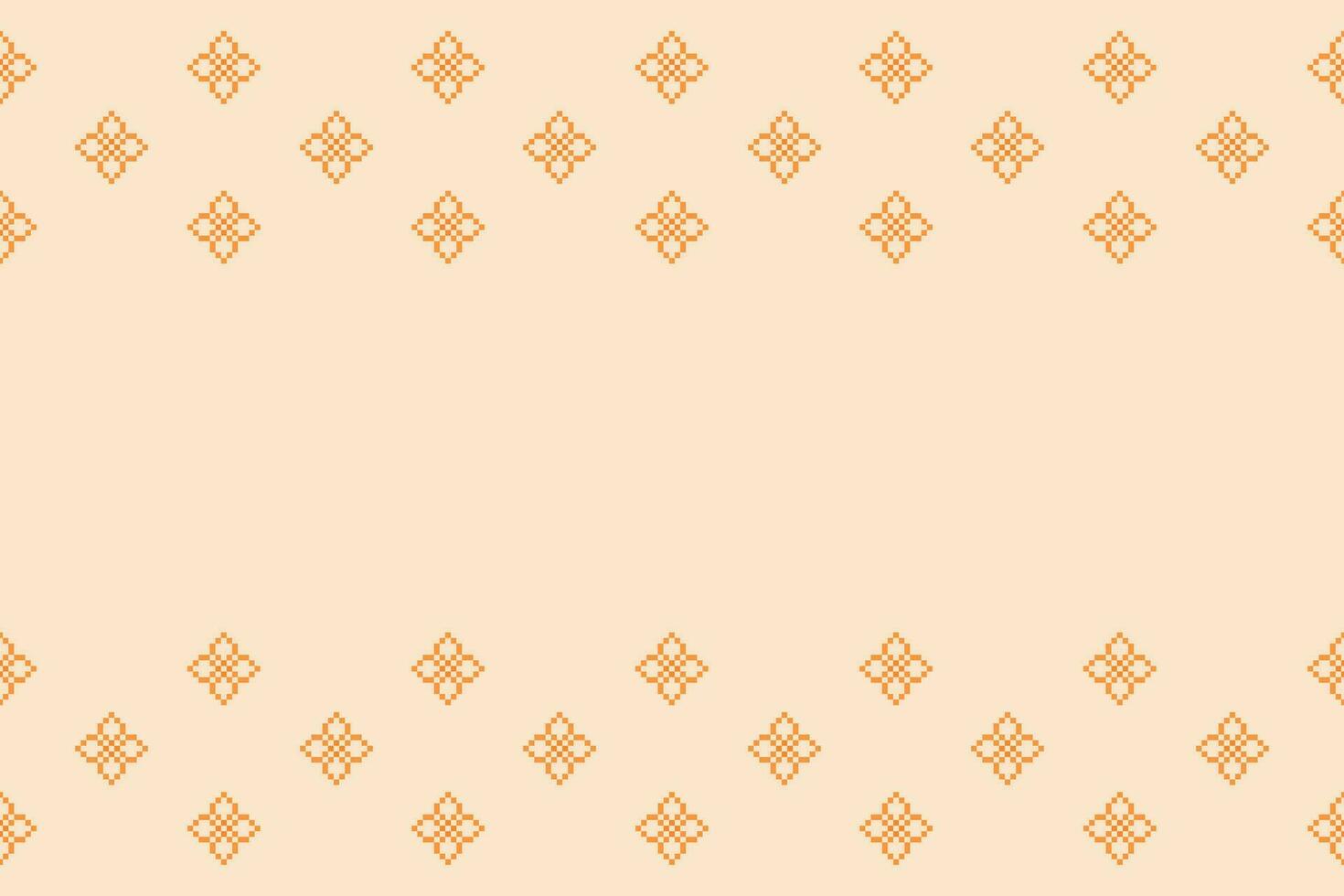ethnisch geometrisch Stoff Muster Kreuz Stich.ikat Stickerei ethnisch orientalisch Pixel Muster braun Sahne Hintergrund. abstrakt, vektor, illustration. Textur, Rahmen, Dekoration, Motive, Seide Hintergrund. vektor