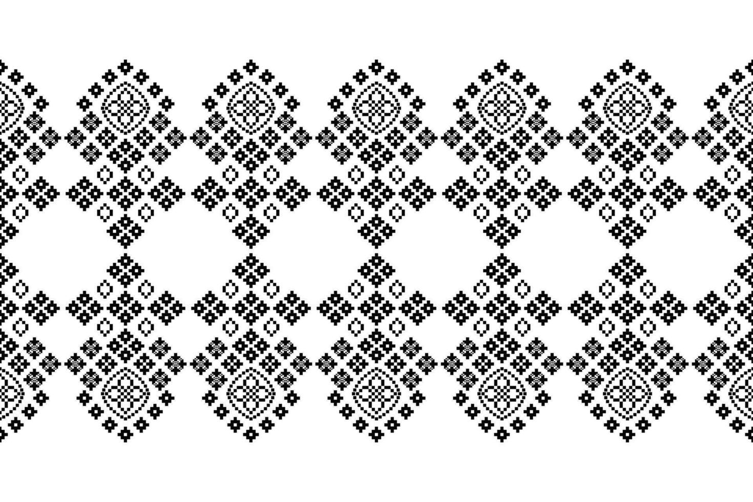 etnisk geometrisk tyg mönster korsa stitch.ikat broderi etnisk orientalisk pixel svart vit bakgrund. abstrakt, vektor, illustration. textur, kläder, ram, dekoration, motiv, siden tapet. vektor