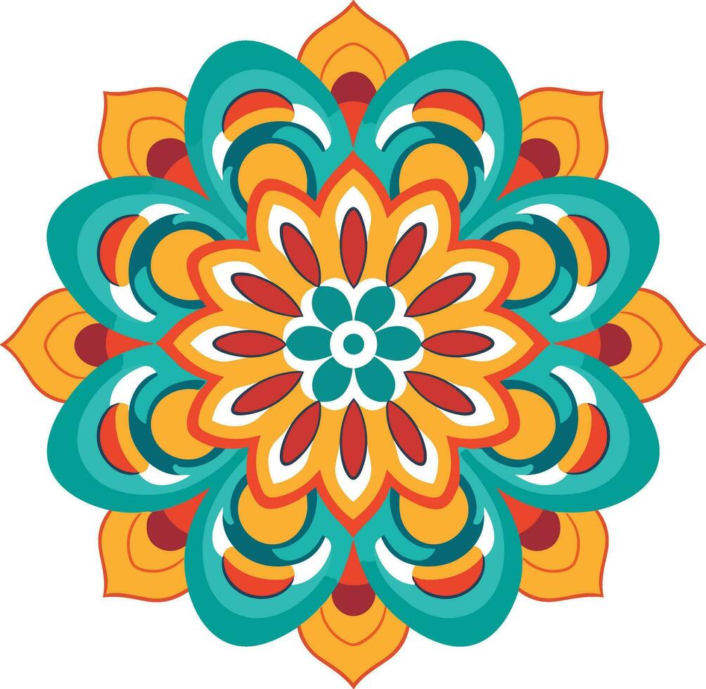 schön und bunt Mandala Kunst Illustration zum Mauer Dekor, Aufkleber und Dekoration vektor