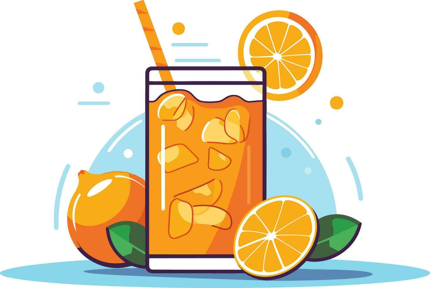 erfrischend Zitrusfrüchte Saft im Glas auf Weiß Hintergrund, erfrischend Orange Saft im Glas Vektor Illustration