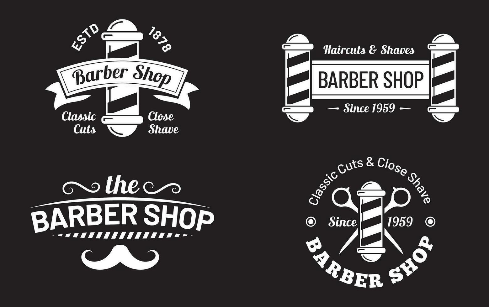 barberare affär logotyp design med bakgrund vektor