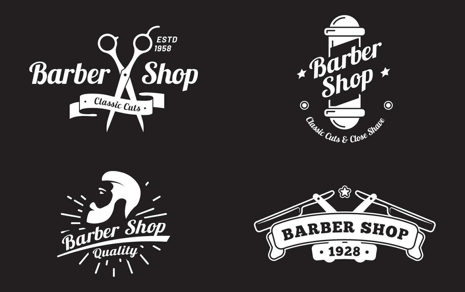 Barbier Geschäft Logo Design mit Hintergrund vektor