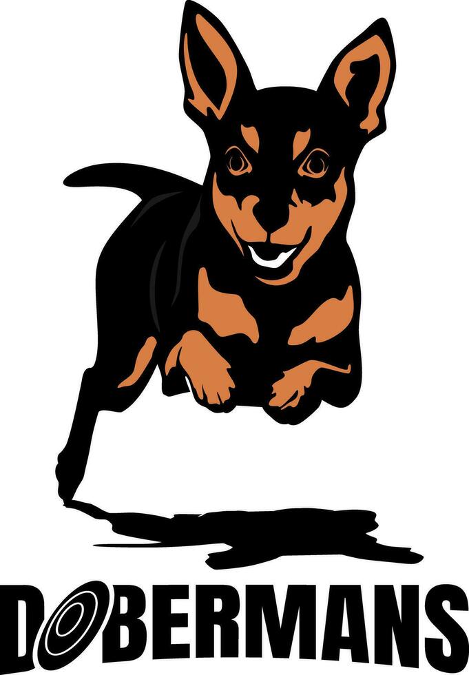 Dobermänner Hund Logo Design Vektor Kunst