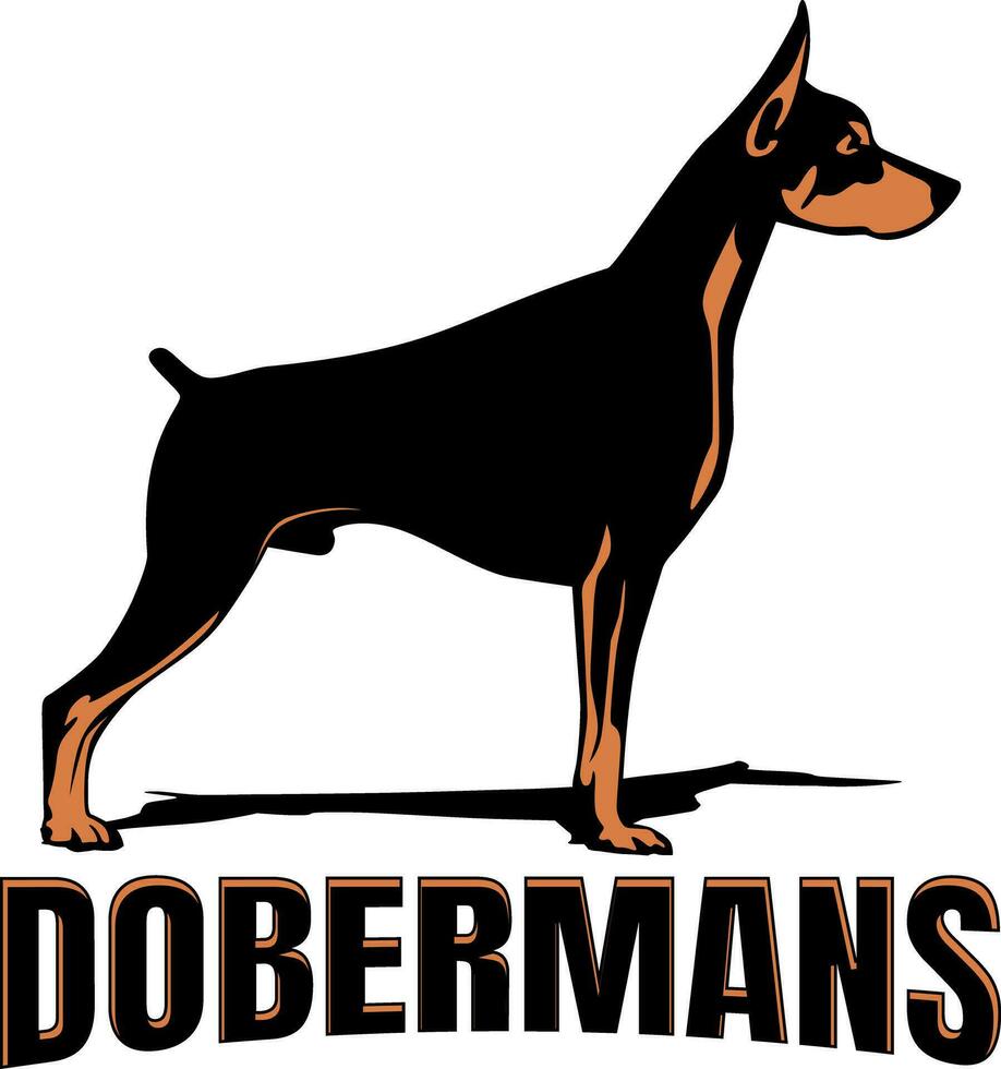 Dobermänner Hund Logo Design Vektor Kunst