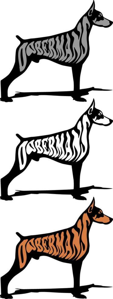 Dobermänner Hund Logo Design Vektor Kunst