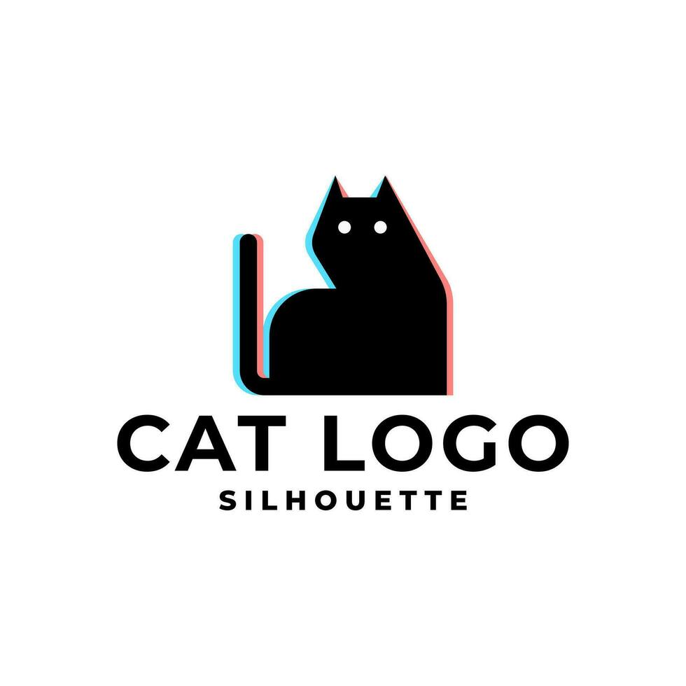 katt silhuett illustration för logotyp. katt logotyp för några företag relaterad till husdjur eller katter. vektor