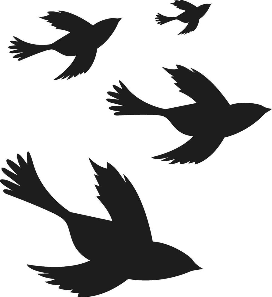 flygande fåglar silhuett ikon, vektor, vektor silhuett flygande fåglar