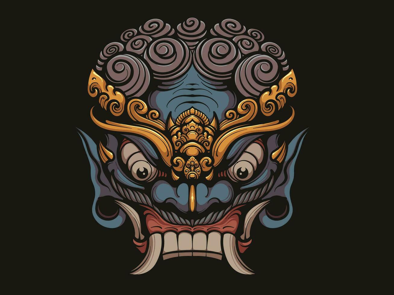traditionell balinesisk mask och kultur vektor