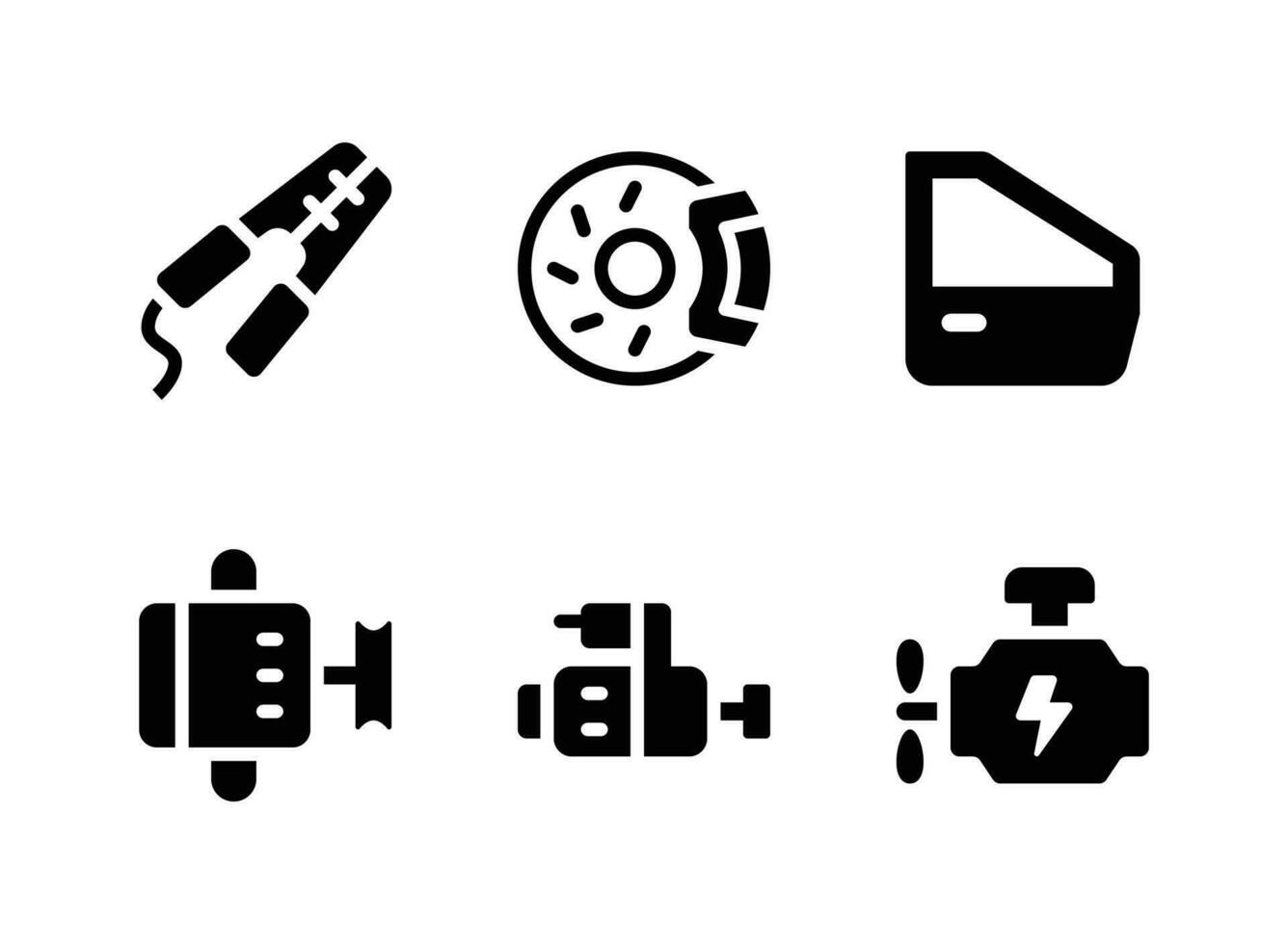 enkel uppsättning av bil service vektor fast ikoner
