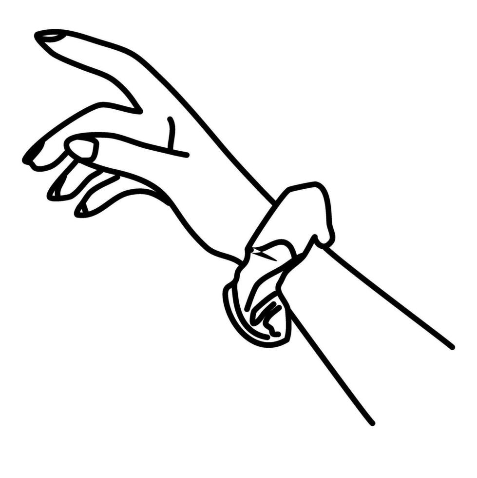 scrunchie linje konst skiss logotyp illustration vektor