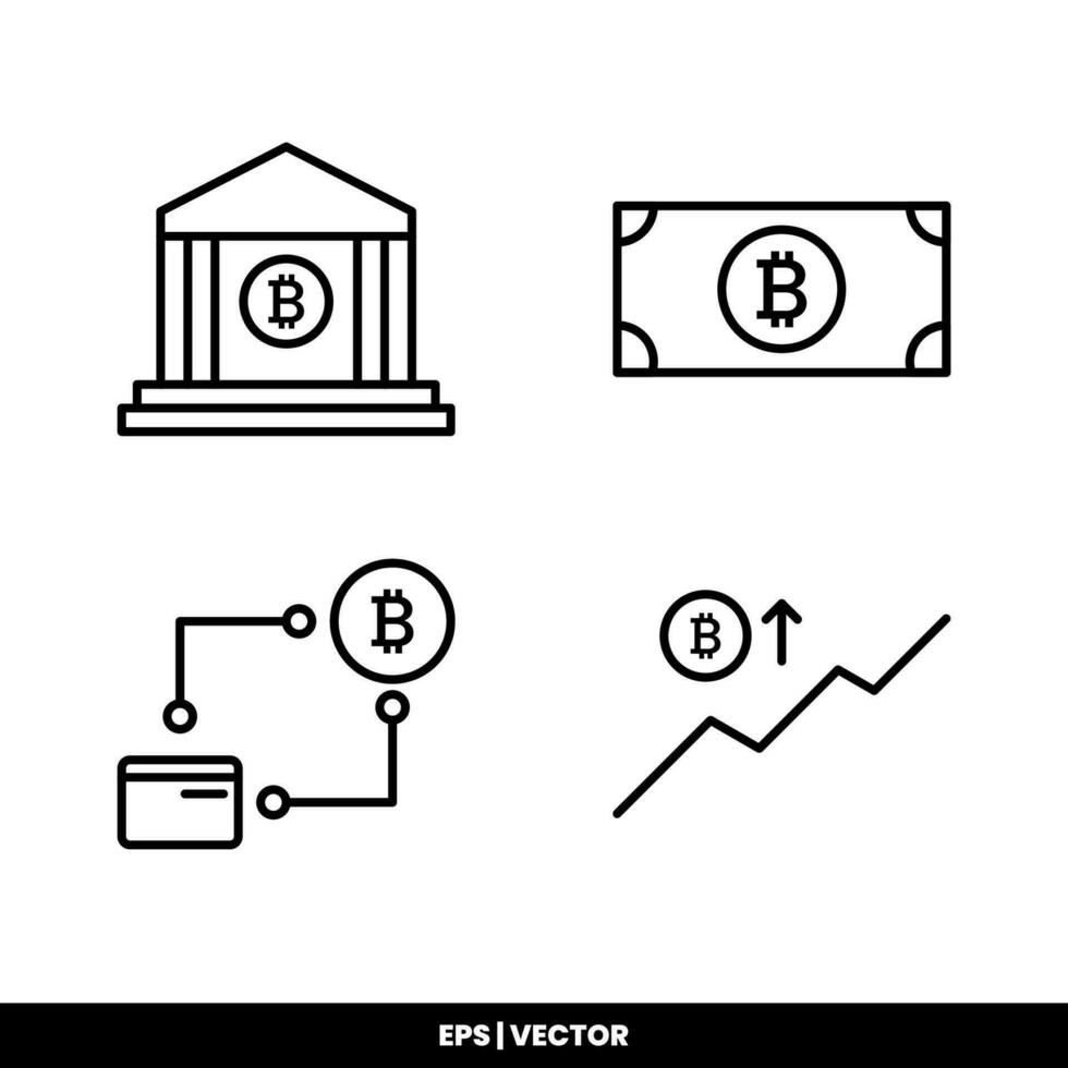 bitcoin ikon betalning symbol tecken. kryptovaluta logotyper. enkel vektor. vektor