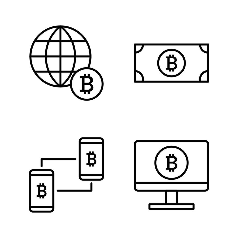 Bitcoin Symbol Zahlung Symbol unterzeichnen. Kryptowährung Logos. einfach Vektor. vektor