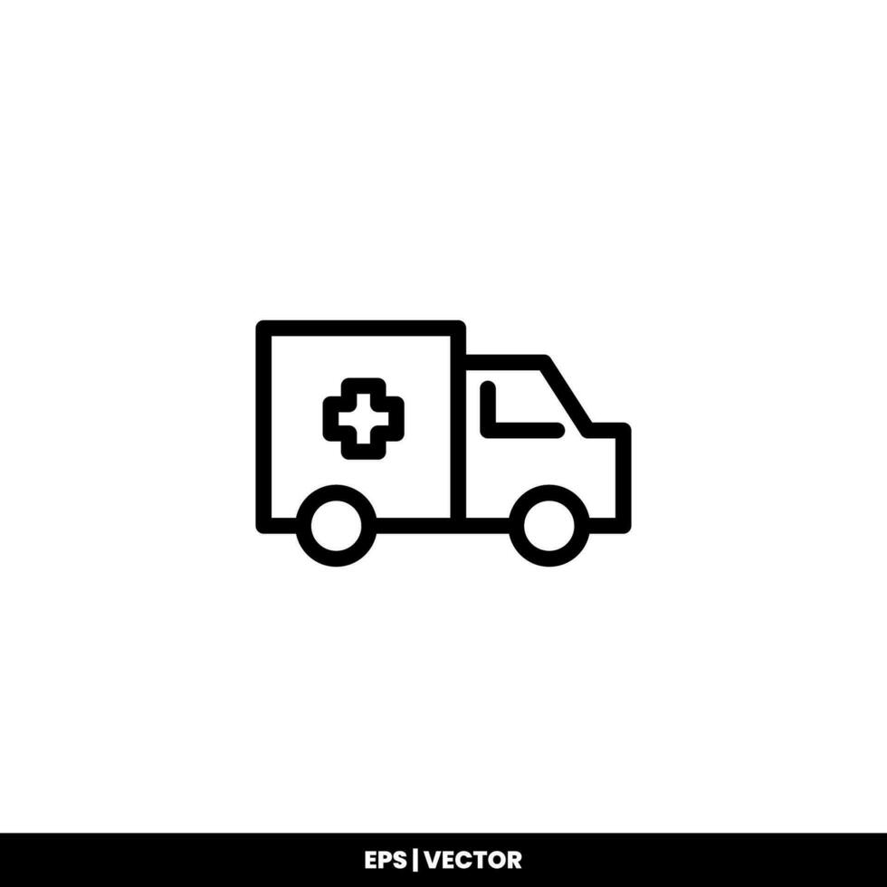 Krankenwagen-Symbol auf weißem Hintergrund. vektor