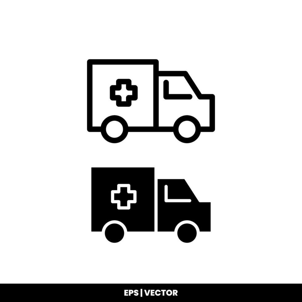 ambulansikonen på vit bakgrund. vektor