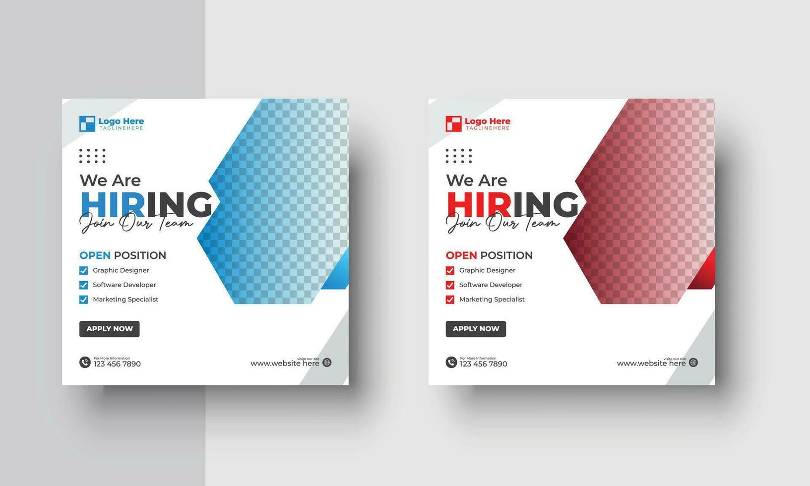 affisch för vi är anställning. anställda behövs. jobb rekrytering design för företag eller byrå. Bra mall för reklam på social media vektor