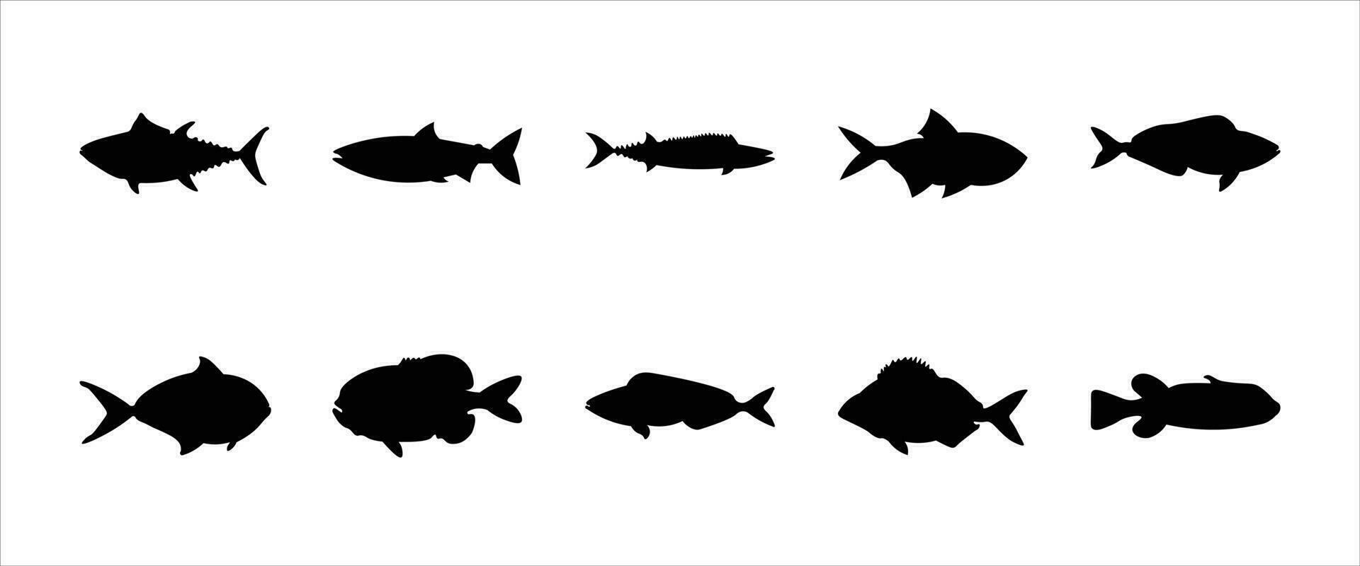 Fisch Silhouette Illustration Vektor einstellen