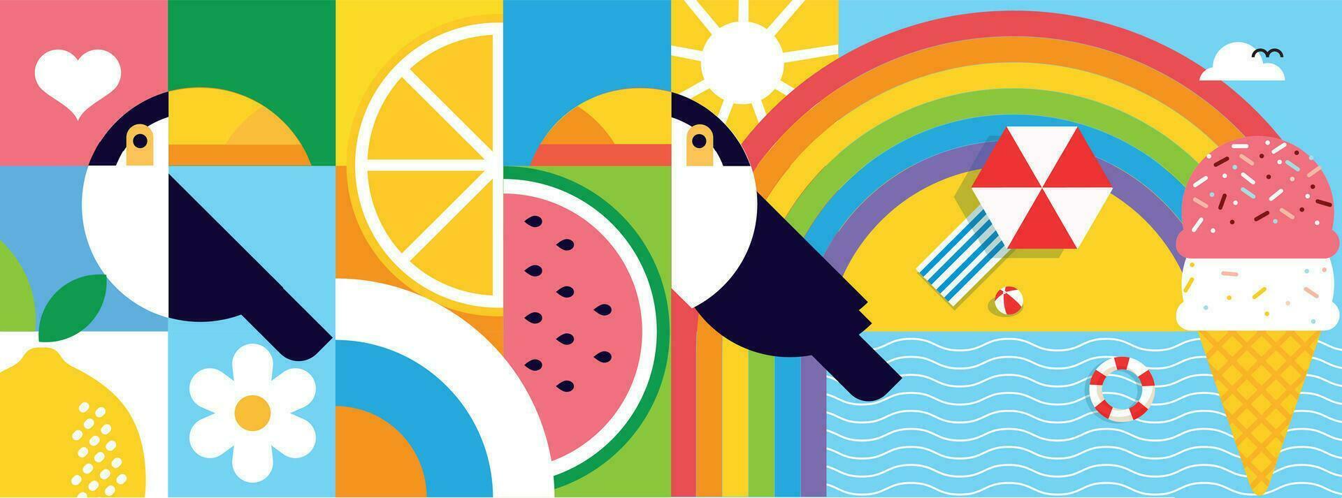 sommar. vektor illustration begrepp för hemsida design, bakgrund, reklam, social media baner, resa och Semester annonser, försäljning befordran, affisch, sommar kort, marknadsföring material.