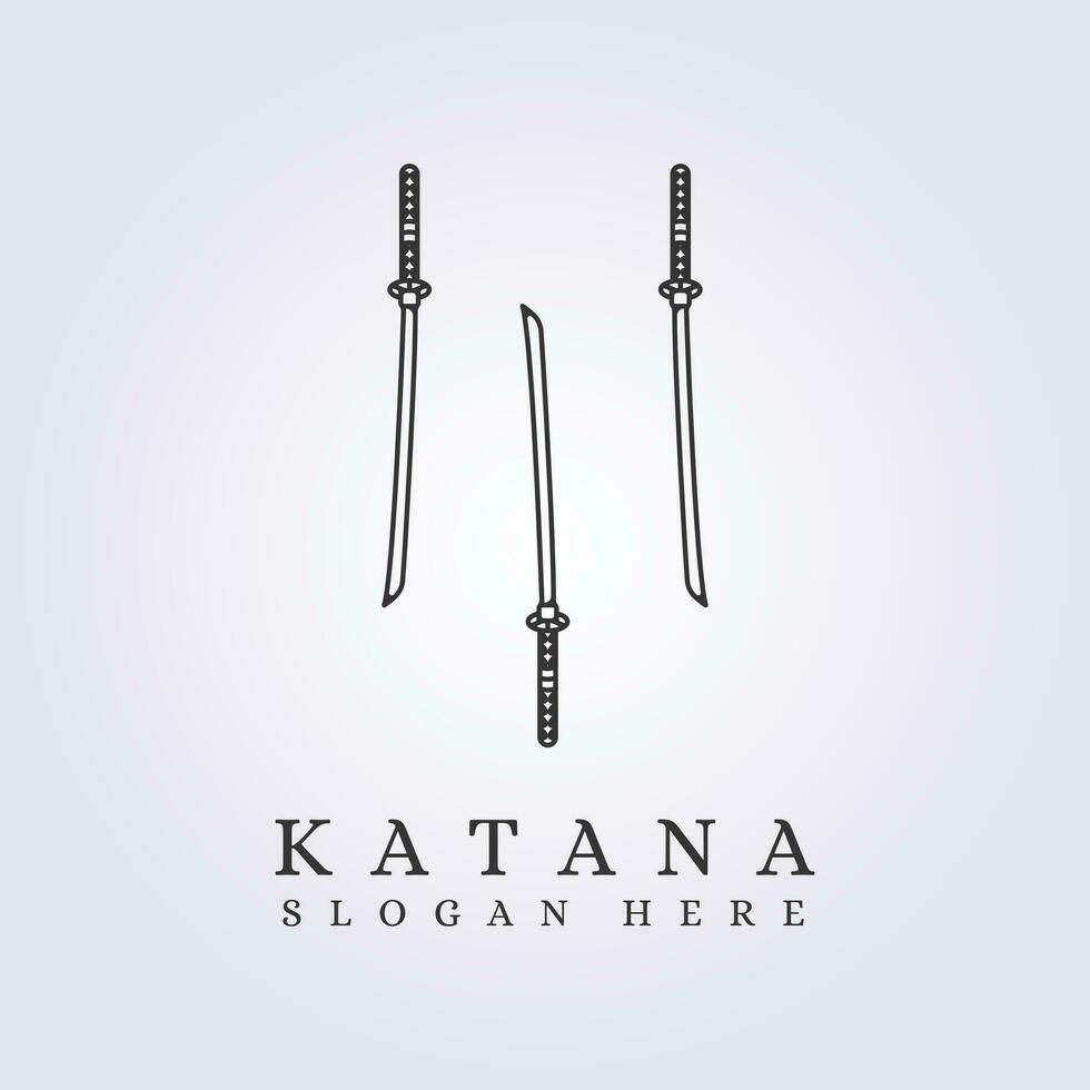 3 Samurai Katana Schwert Logo Vektor Symbol Symbol Vorlage Hintergrund Design