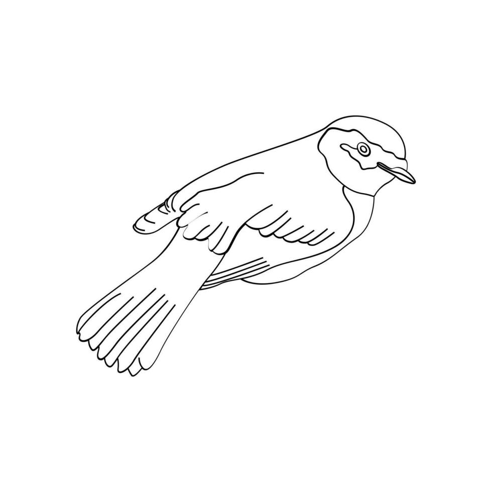 fågel översikt vektor för färg bok och tatuering design. fågel linje konst. fågel vektor illustration. fågel översikt. fågel linje konst. hand dragen fågel.