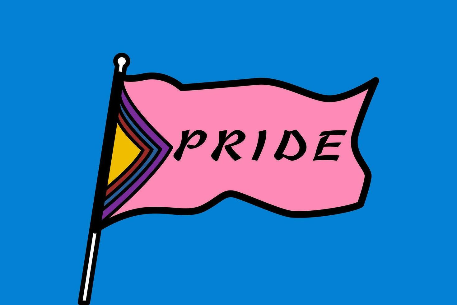 stolthet flagga på blå bakgrund HBTQ stolthet månad begrepp. vektor