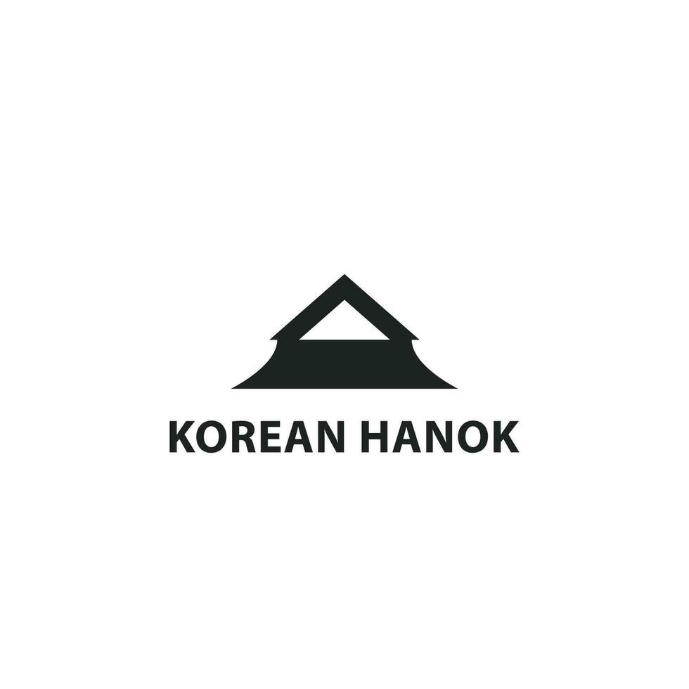 Hanok Koreanisch traditionell Haus Logo Symbol Illustration Design vektor