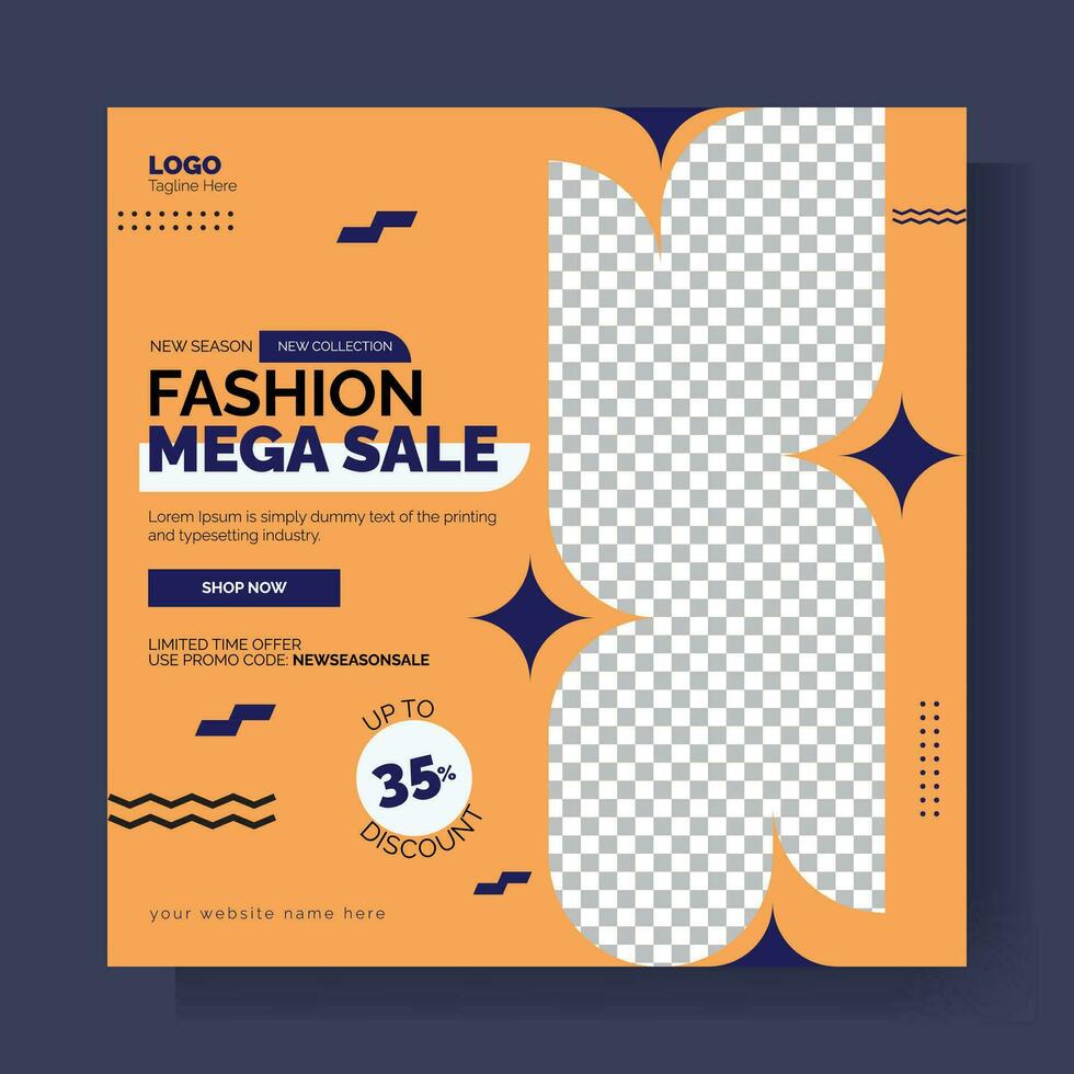 Mode Mega Verkauf Sozial Medien Post Banner Vorlage vektor