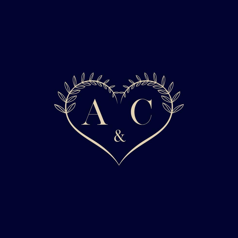 ac blommig kärlek form bröllop första logotyp vektor