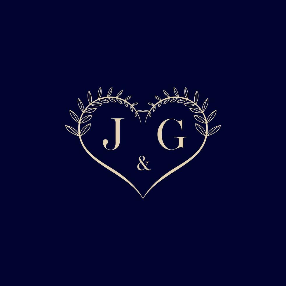 jg Blumen- Liebe gestalten Hochzeit Initiale Logo vektor