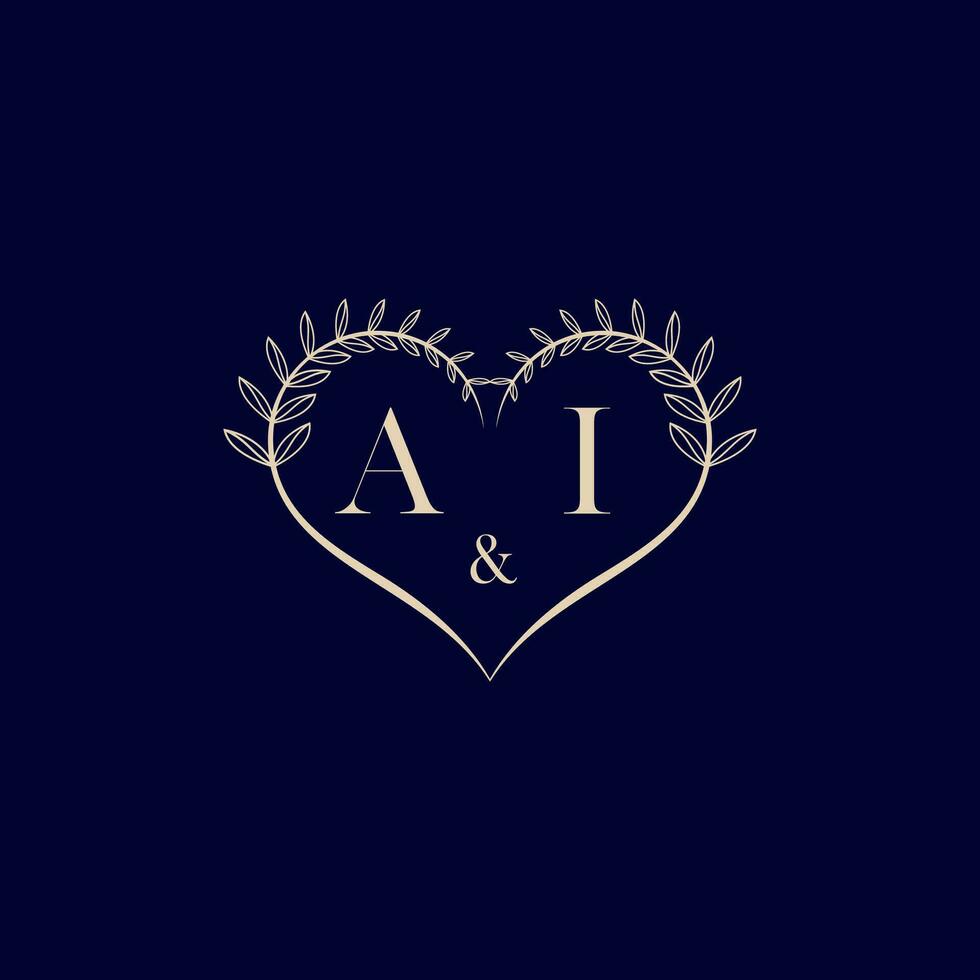 ai Blumen- Liebe gestalten Hochzeit Initiale Logo vektor