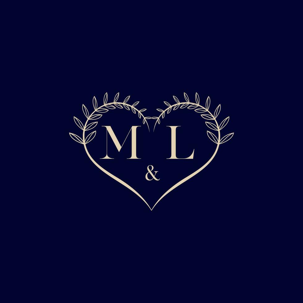 ml Blumen- Liebe gestalten Hochzeit Initiale Logo vektor