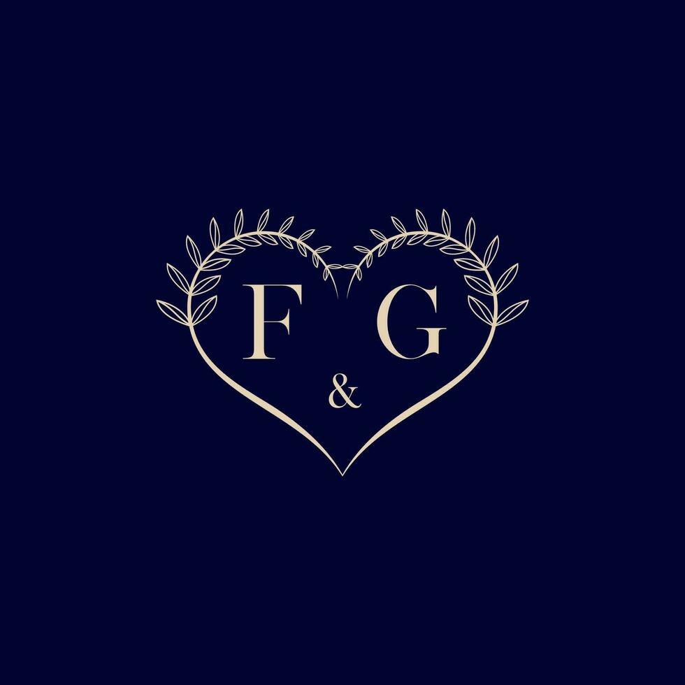 fg blommig kärlek form bröllop första logotyp vektor