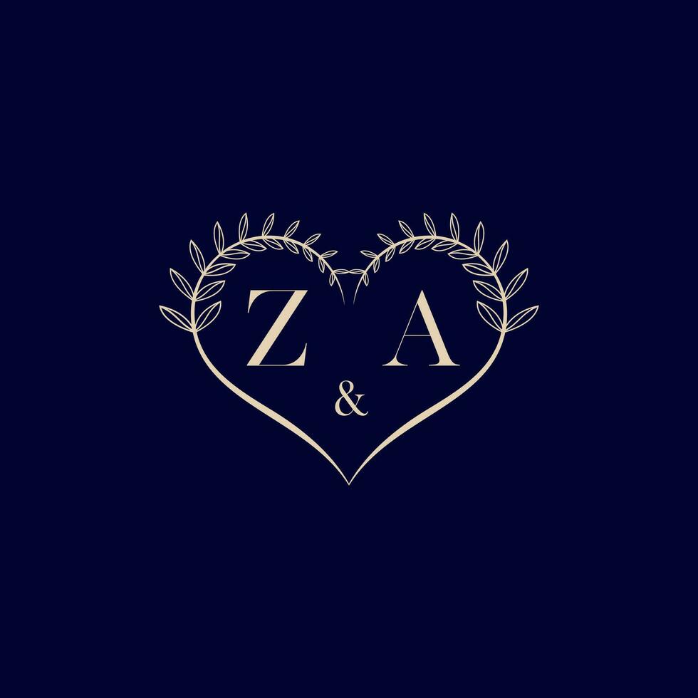 za Blumen- Liebe gestalten Hochzeit Initiale Logo vektor