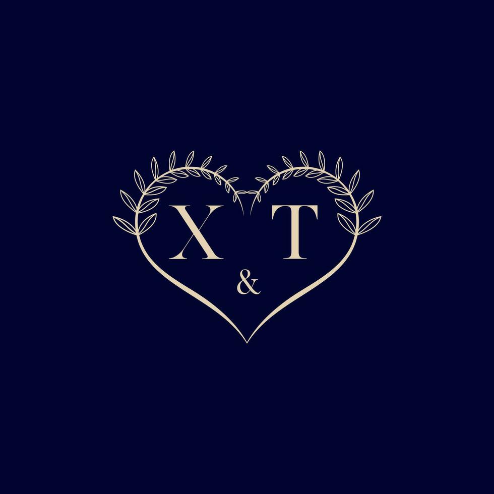 xt Blumen- Liebe gestalten Hochzeit Initiale Logo vektor